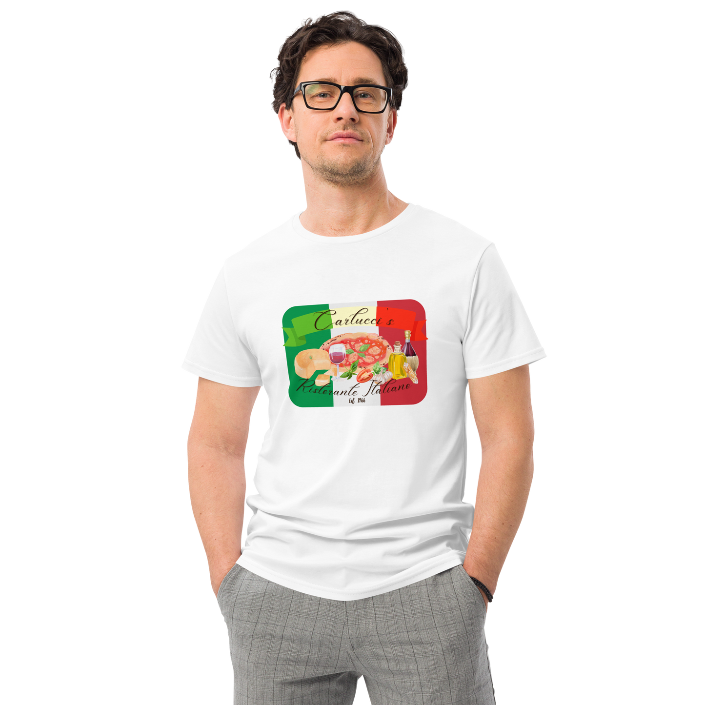 Unisex 'Carlucci's' premium cotton t-shirt (From the 'Mike Ferrari: Rise of the Centurion' arc of the indGame book series)