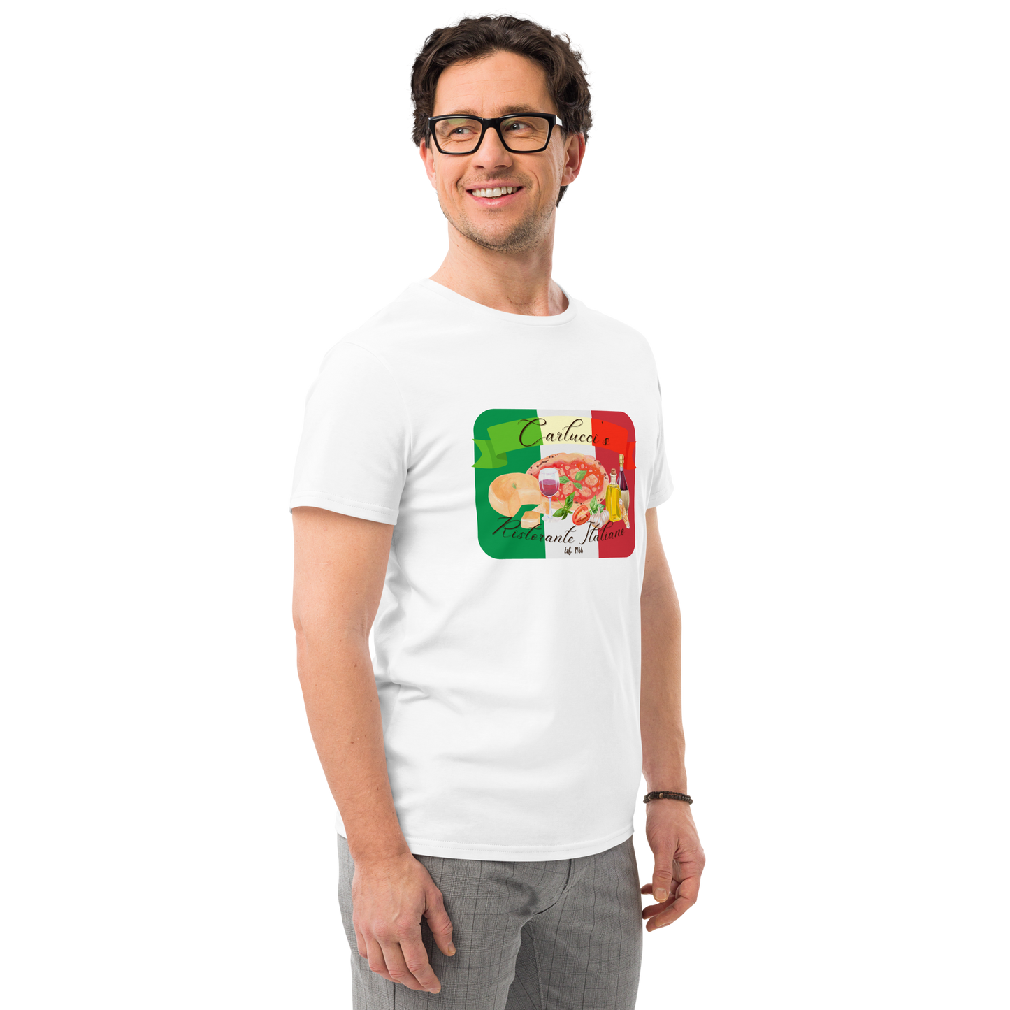 Unisex 'Carlucci's' premium cotton t-shirt (From the 'Mike Ferrari: Rise of the Centurion' arc of the indGame book series)